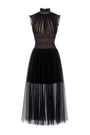Obsidian Shirring Midi Dress