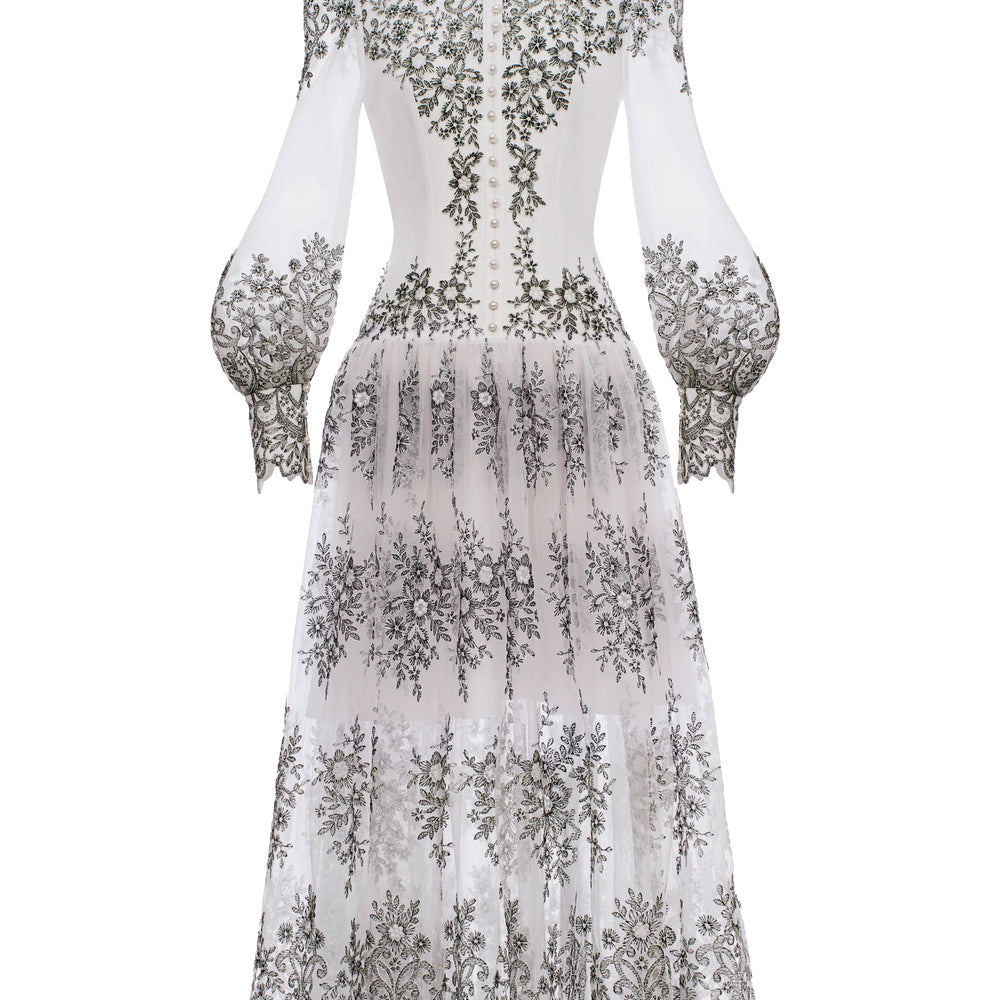 Epoque Embroidery Midi Dress