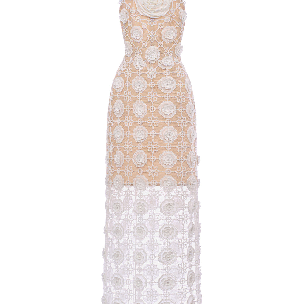 Noir Applique Maxi Dress