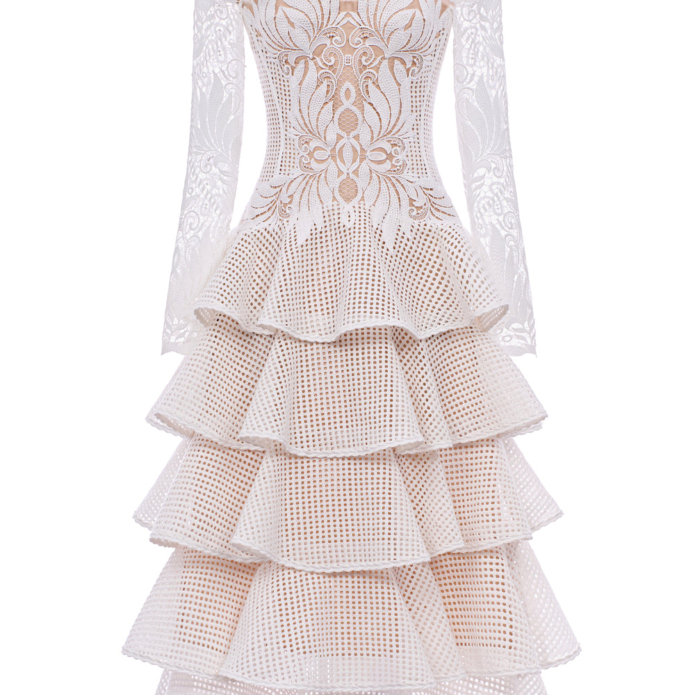 Victorian Ruffle Midi Dress