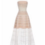 Nyelle A-line Spaghetti Strap Mesh Lace Calf Length Dress