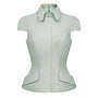 Nyra Peplum Cap Sleeved Taffeta Top