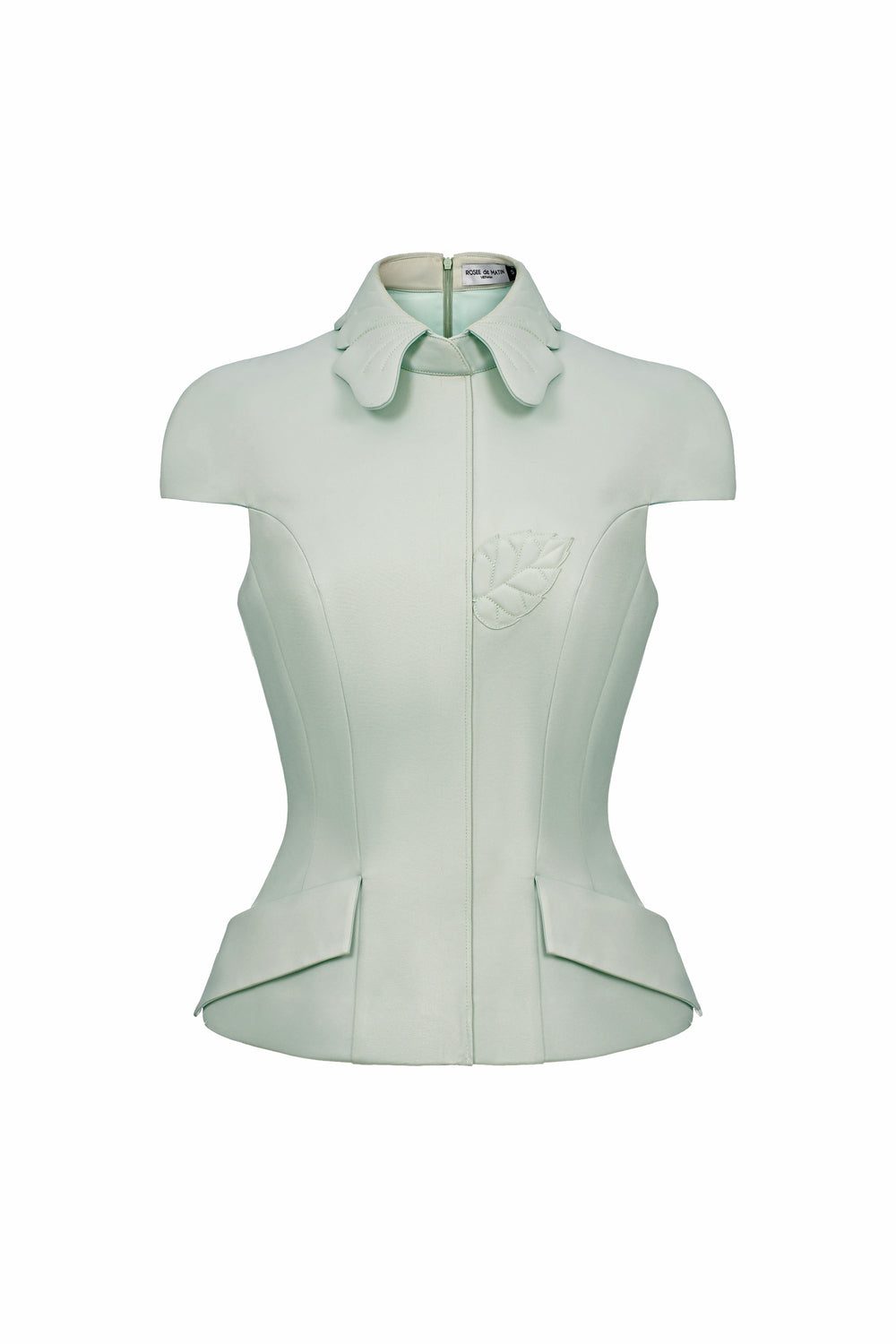 Nyra Peplum Cap Sleeved Taffeta Top