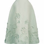 Nyra A-line Flower Applique Taffeta Midi Skirt