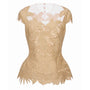 Eirien Peplum Illusion Neck Taffeta Top