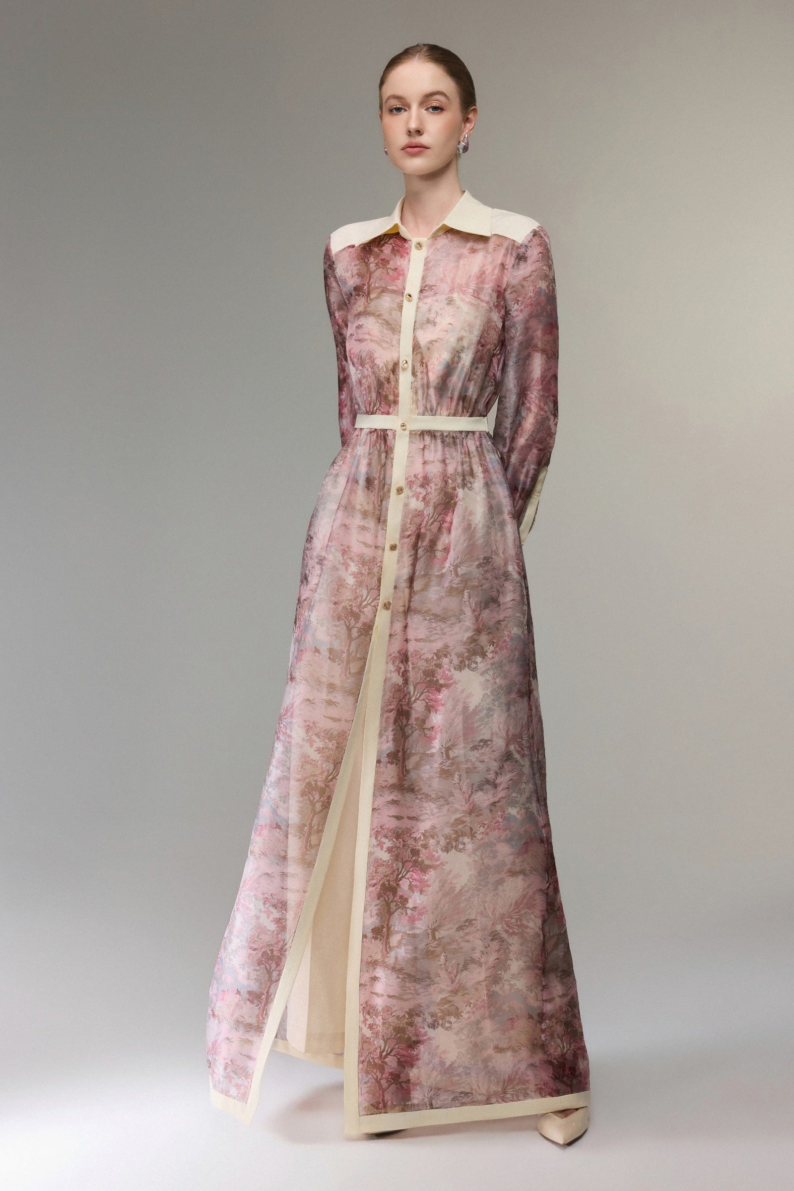 Women's Rosée Collared Maxi Dress Dusty Rose S/M/L/Customize MEAN BLVD Dusty Rose / M