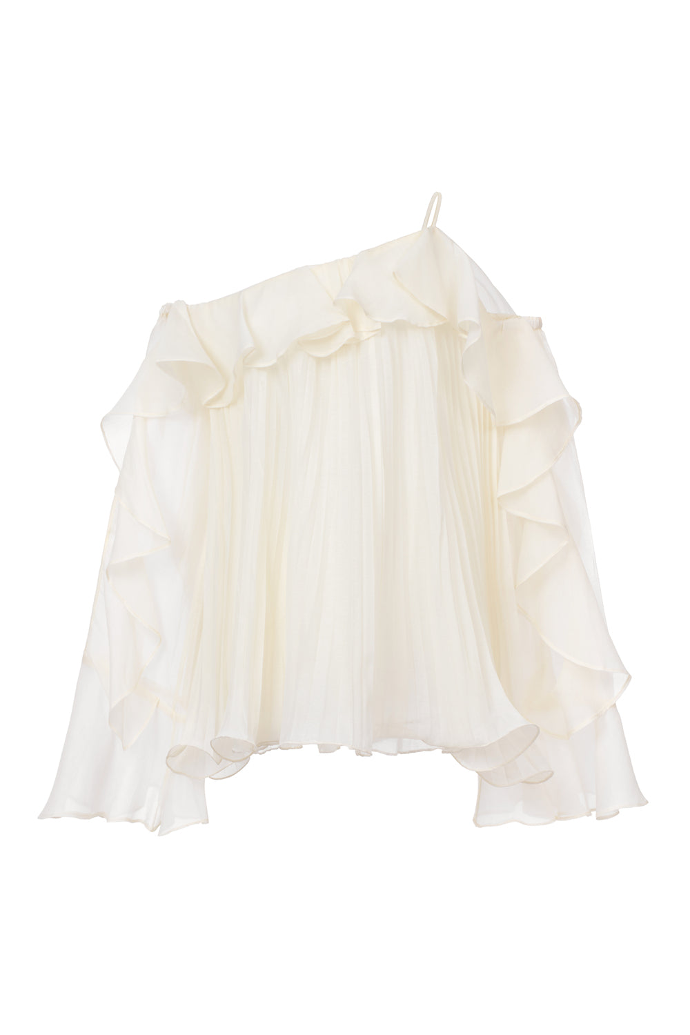 Rosie Blouson Ruffle Trim Organza Top