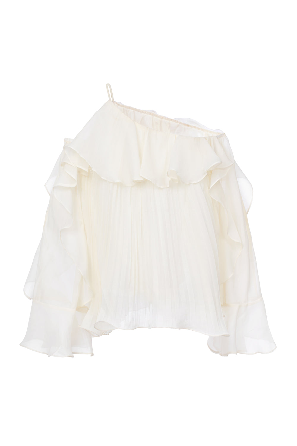 Rosie Blouson Ruffle Trim Organza Top