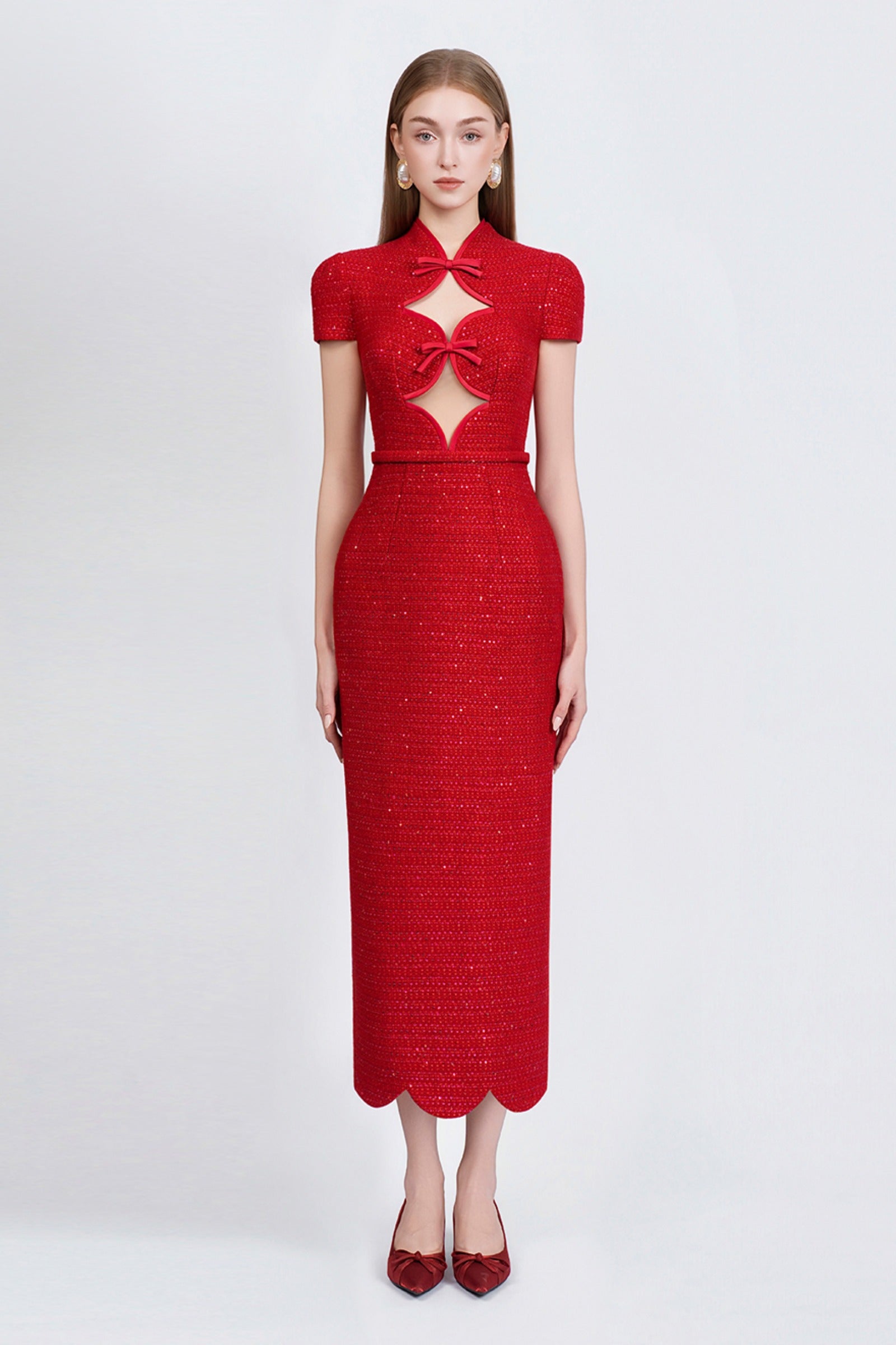 Rouge Pencil Midi Dress
