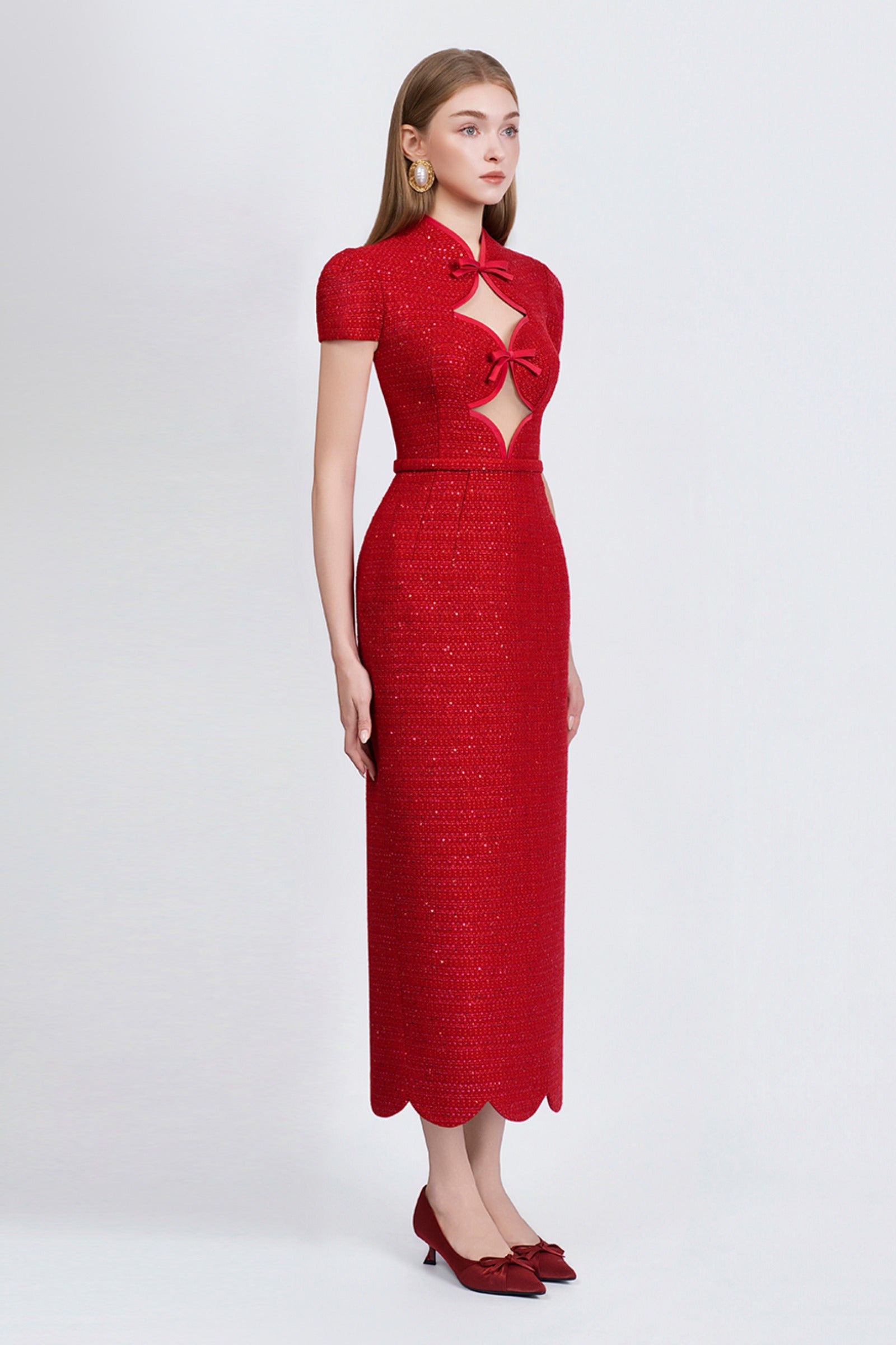 Rouge Pencil Midi Dress