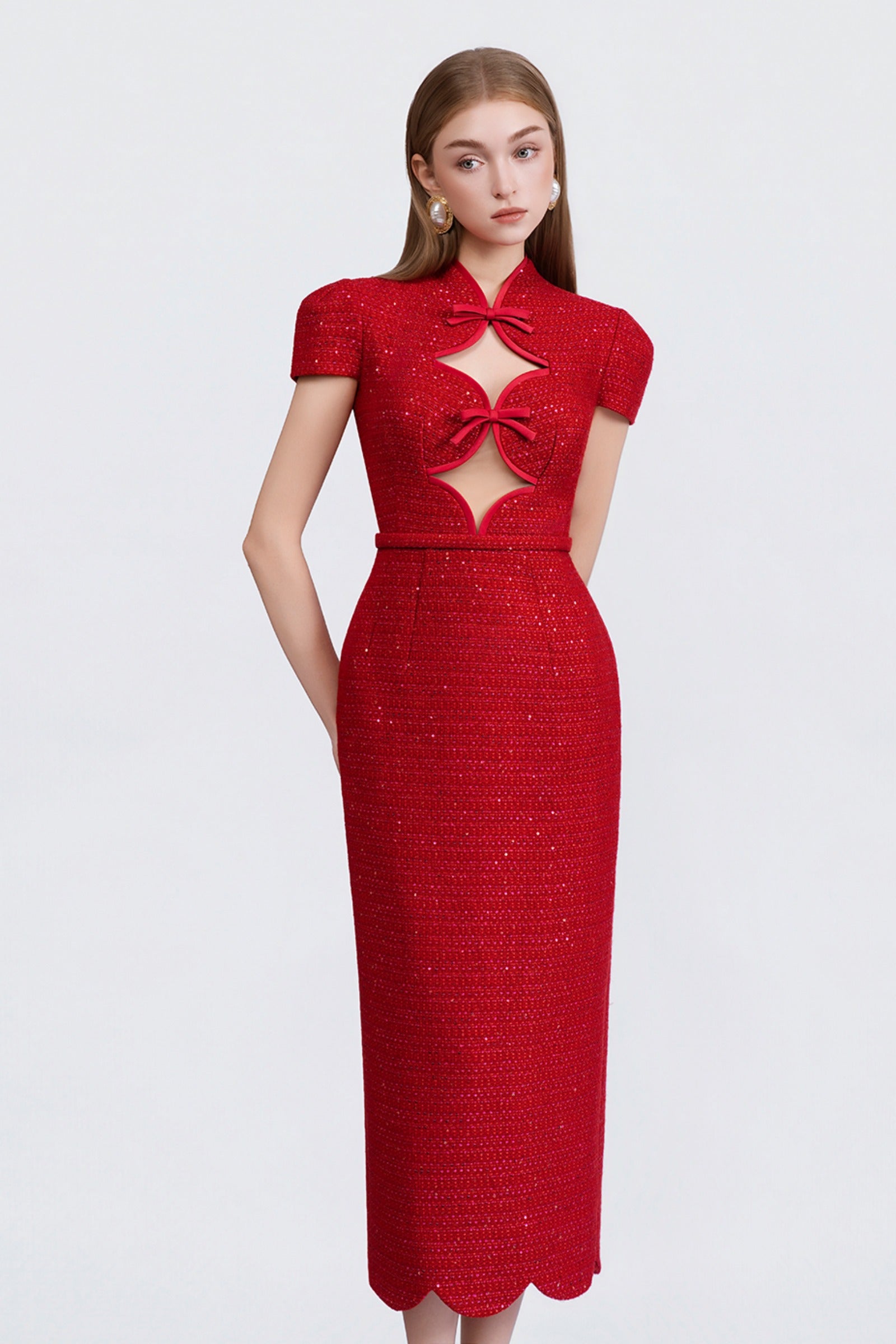 Rouge Pencil Midi Dress