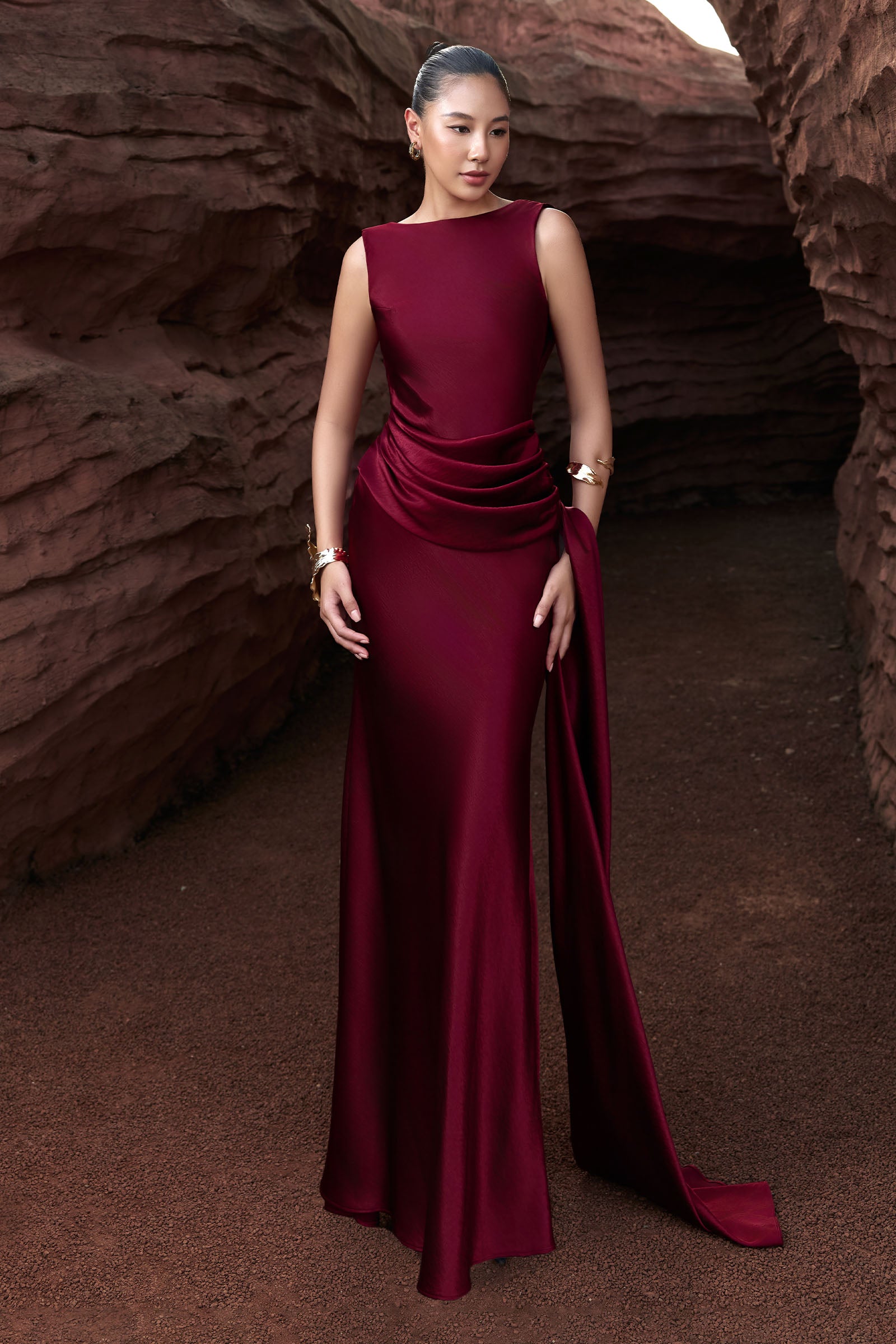 Rougea Draped Maxi Dress - MEAN BLVD