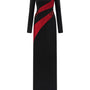 Lyric Sheath Round Neck Crepe Floor Length Dress