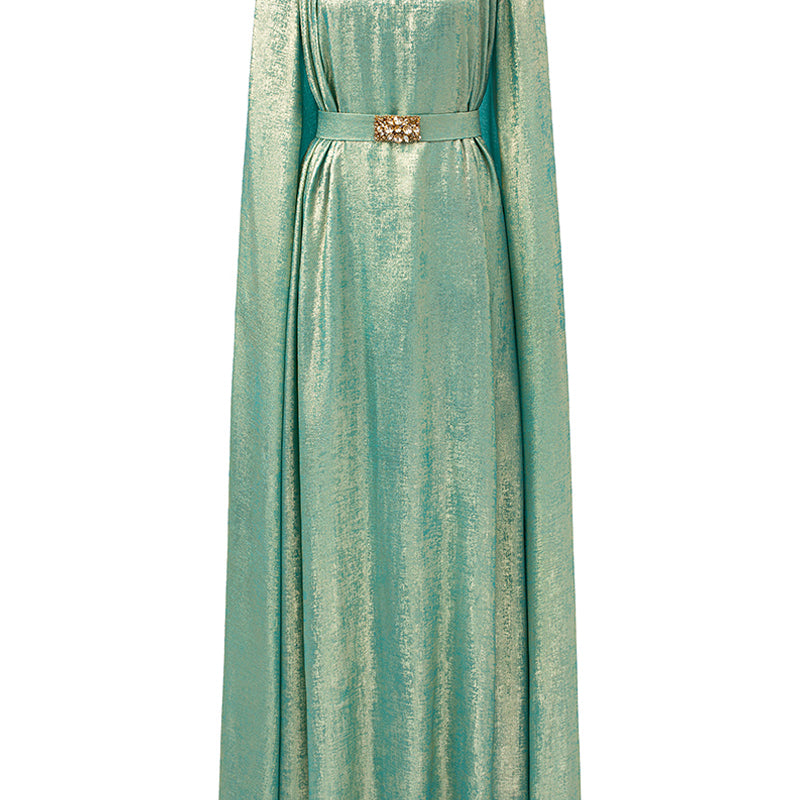 Aural Cape Sleeve Maxi Dress