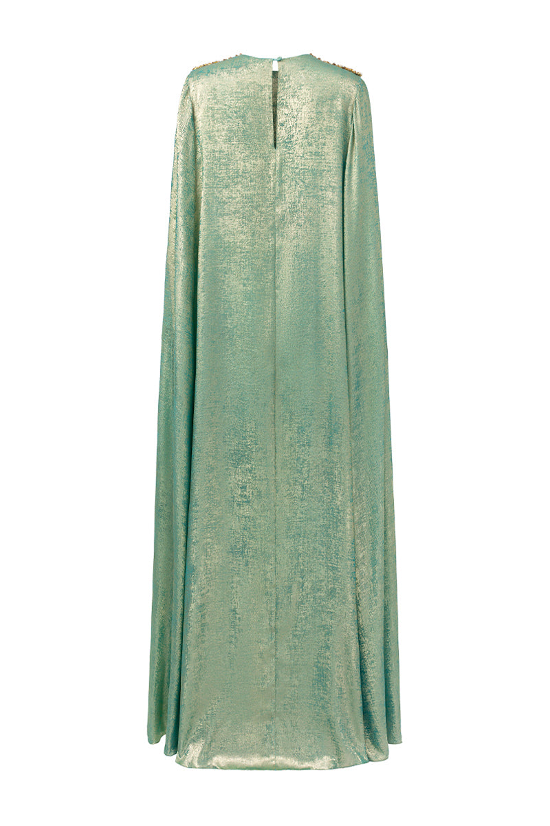 Aural Cape Sleeve Maxi Dress