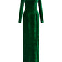 Chana Sheath Long Sleeved Velvet Floor Length Dress