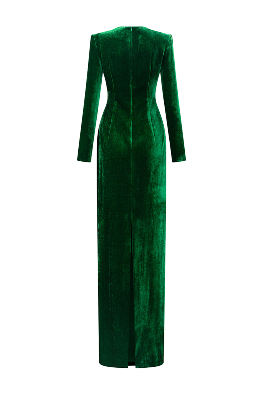 Chana Sheath Long Sleeved Velvet Floor Length Dress