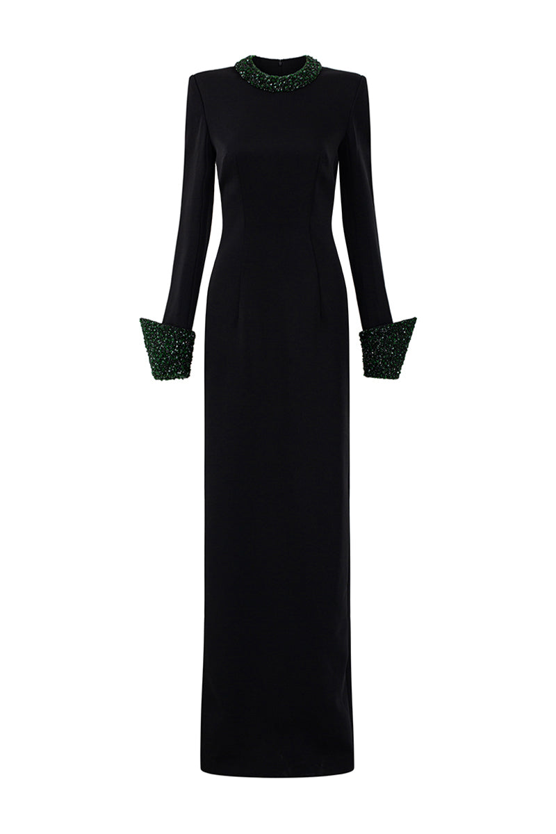 Vaela Cuff Sleeve Maxi Dress
