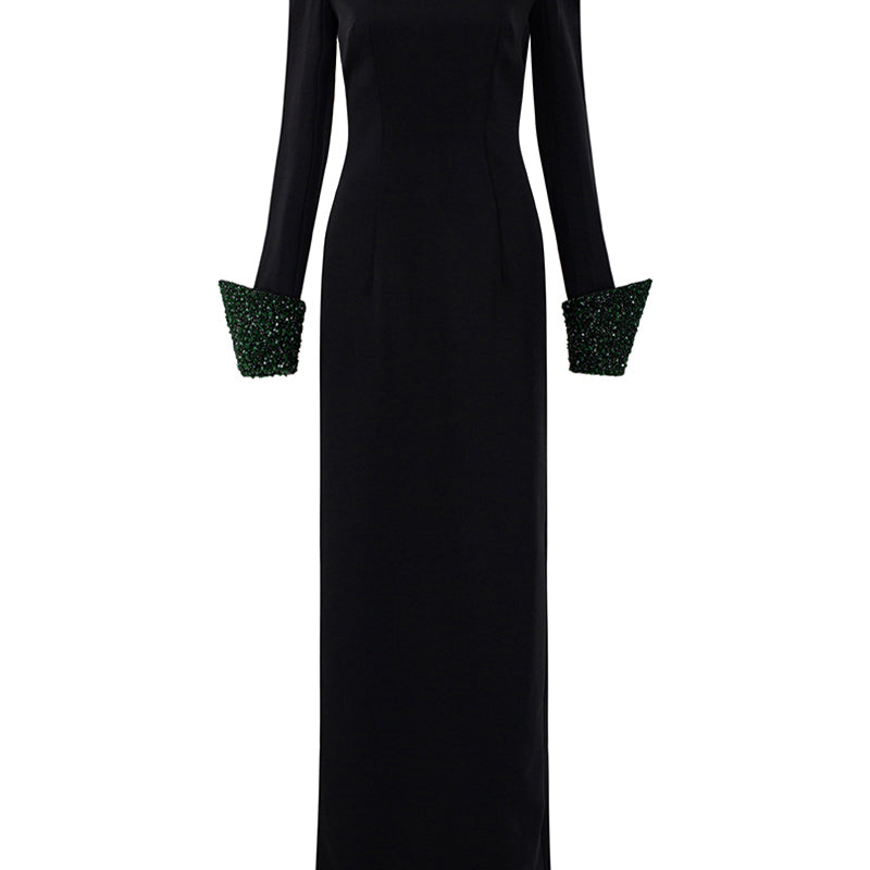 Vaela Cuff Sleeve Maxi Dress