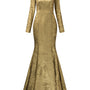Berkley Trumpet Jewel Neck Silk Floor Length Dress