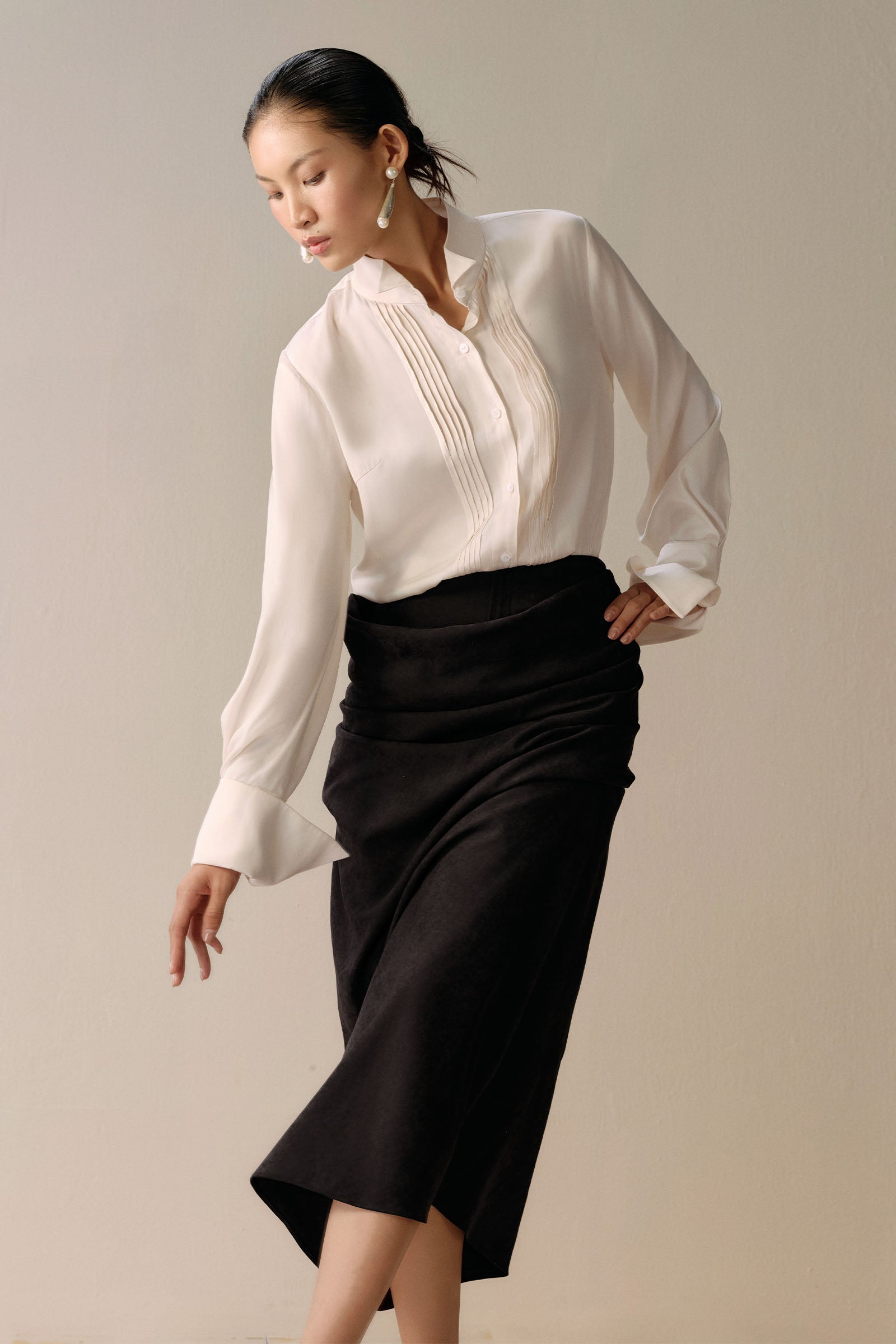 Rowen Pin Tuck Shirt - MEAN BLVD