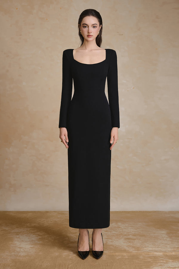 Rugosa Square Neck Crepe Maxi Dress - MEAN BLVD