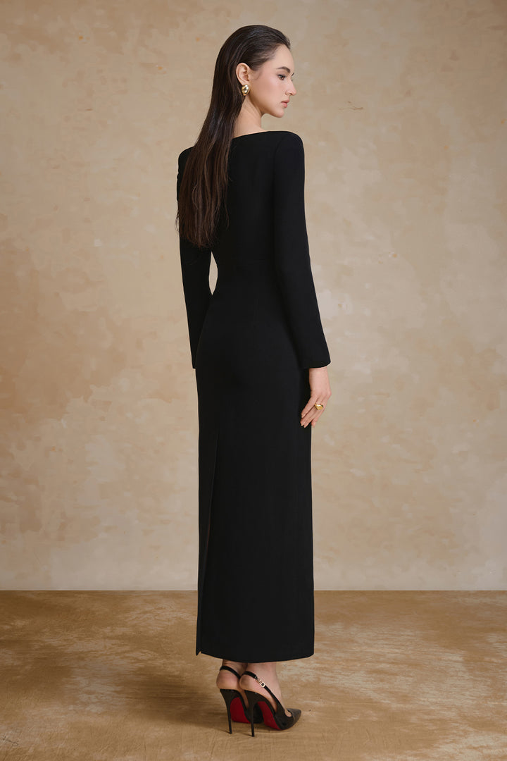 Rugosa Square Neck Crepe Maxi Dress - MEAN BLVD