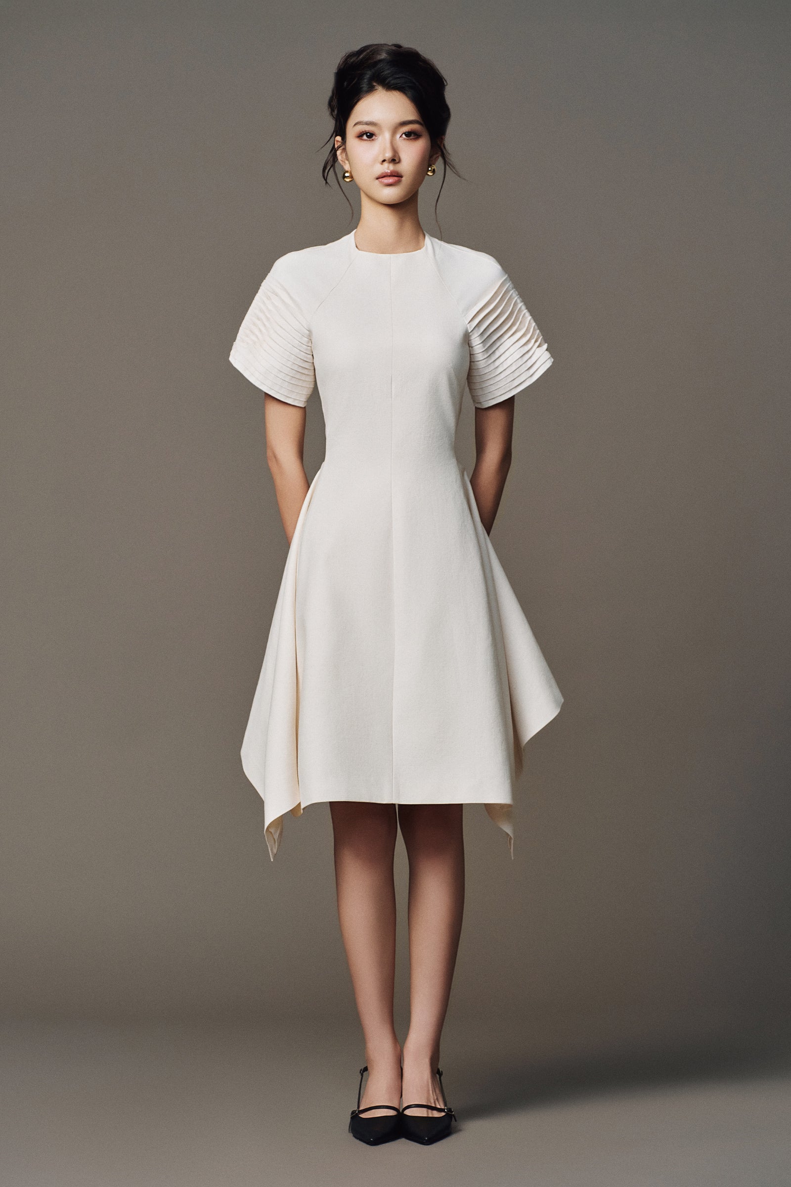 Onde Pin Tuck Mini Dress