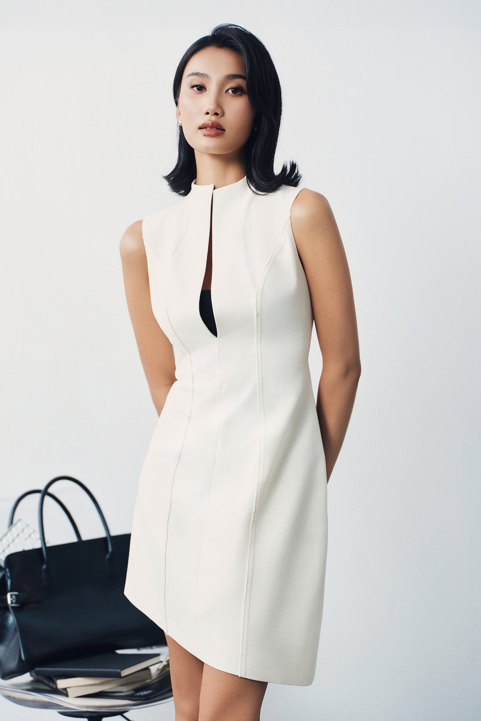 Apres Keyhole Neck Mini Dress
