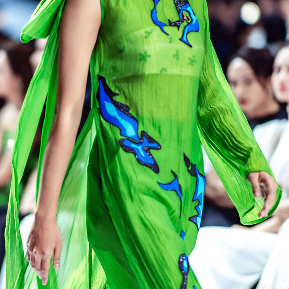 Marigold Straight See-Through Organza Ankle Length Pants