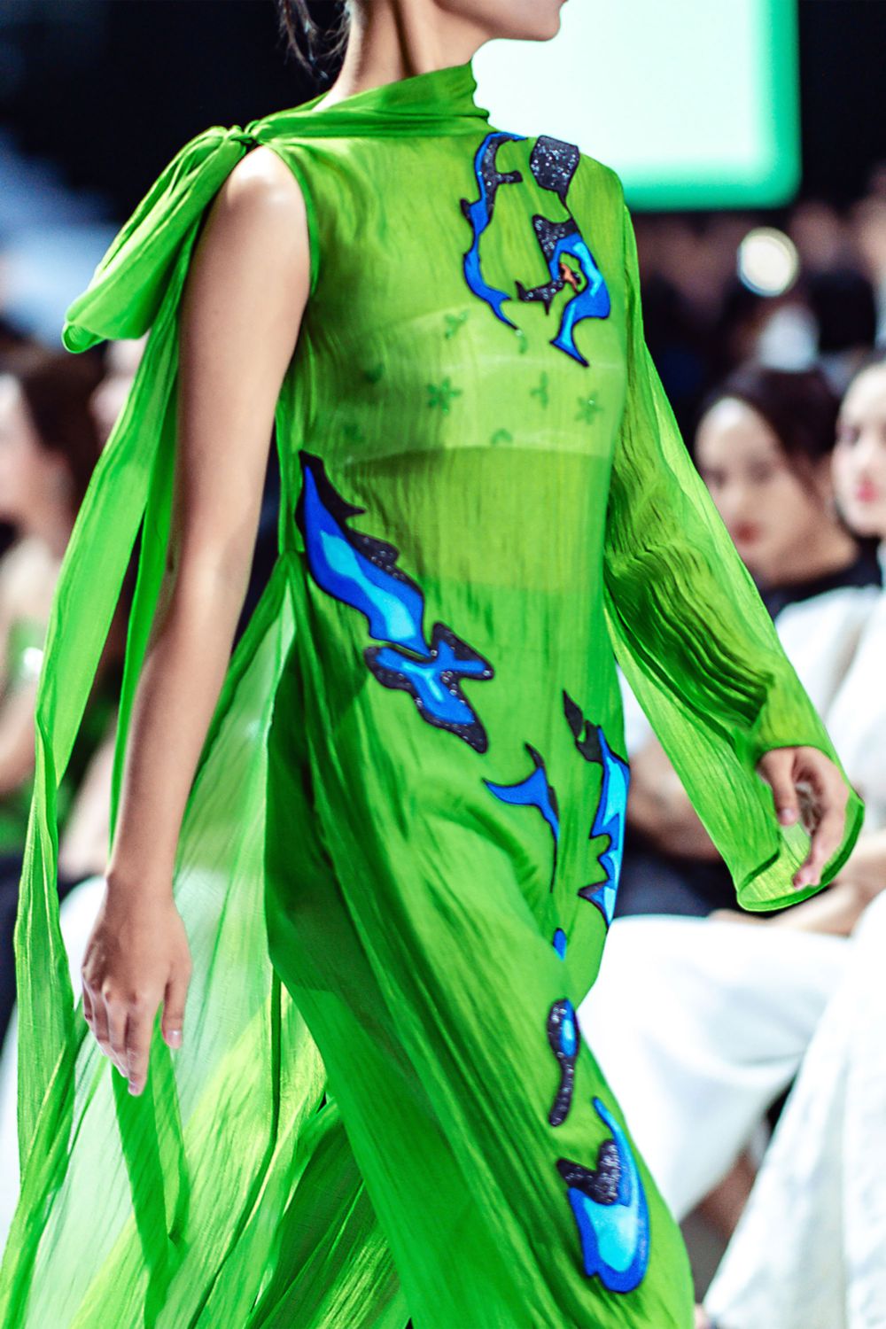 Marigold Straight See-Through Organza Ankle Length Pants