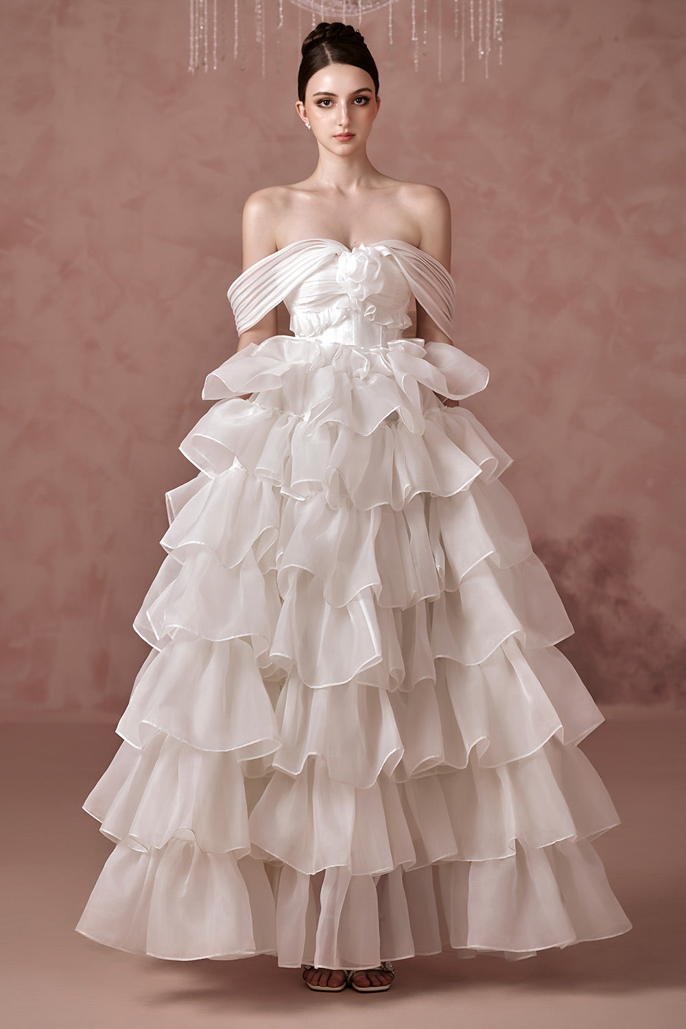 Women's Think Of Me Ball Gown Layered Silk Organza Floor Length Dress XS/S/M/L/Customize Blue Grey/White Floral/Plain MEAN BLVD L / White / Plain Women's Think Of Me Ball Gown Layered Silk Organza Floor Length Dress XS/S/M/L/Customize Blue Grey/White Floral/Plain MEAN BLVD L / White / Plain