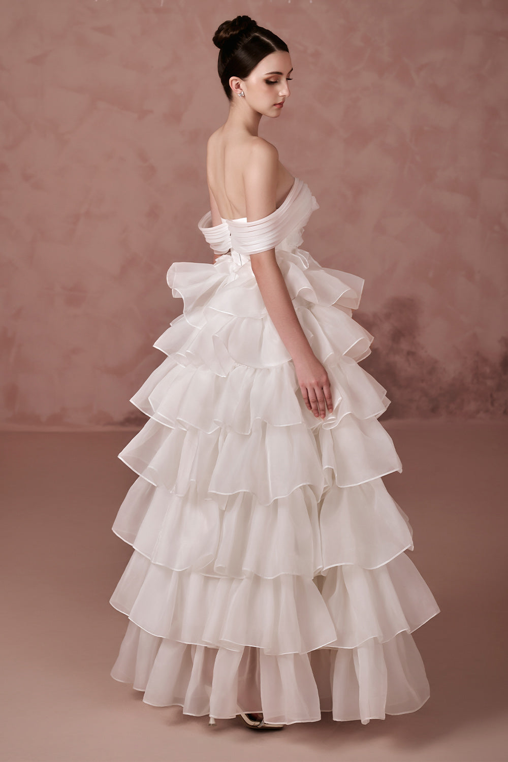 Think Of Me Ball Gown Layered Silk Organza Floor Length Dress