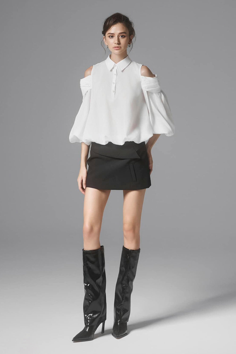 Ontario A-line Basic Cotton Blend Mini Skirt