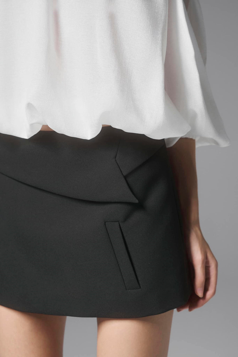 Ontario A-line Basic Cotton Blend Mini Skirt