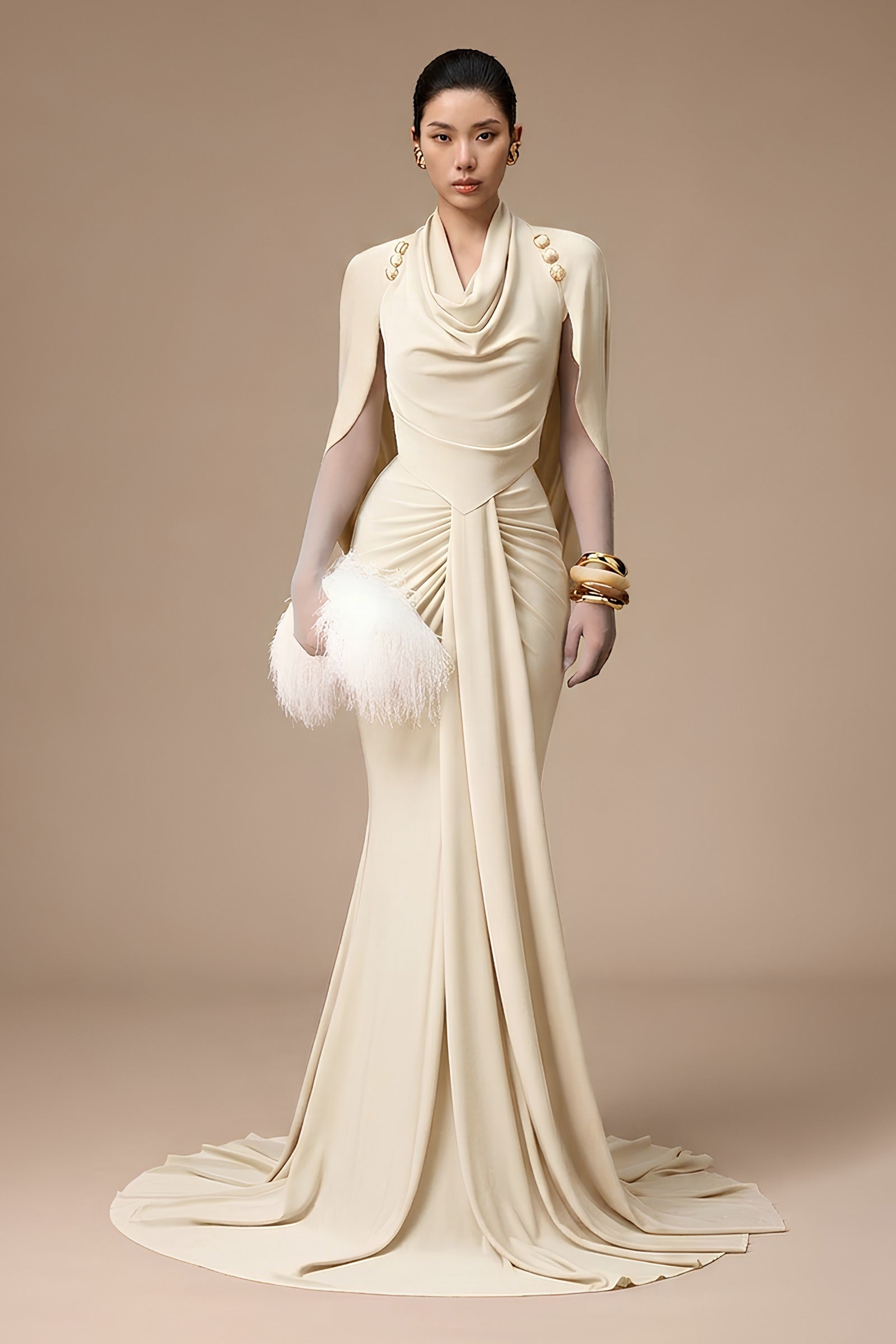 Salmonie Cowl Maxi Dress