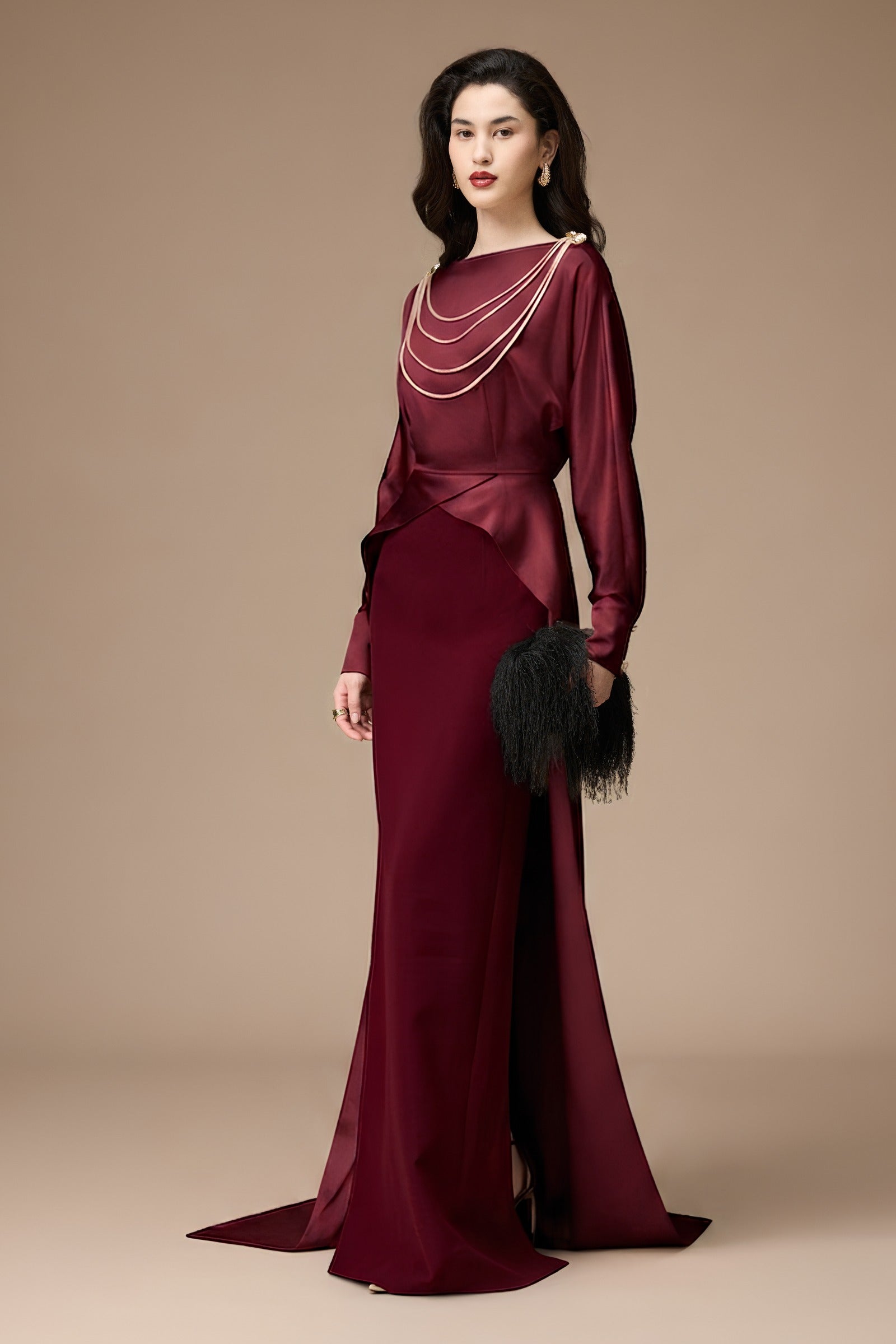 Silva Boat Neck Maxi Dress