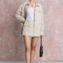 Ina A-line Flap Pocket Cotton Twill Mini Skort