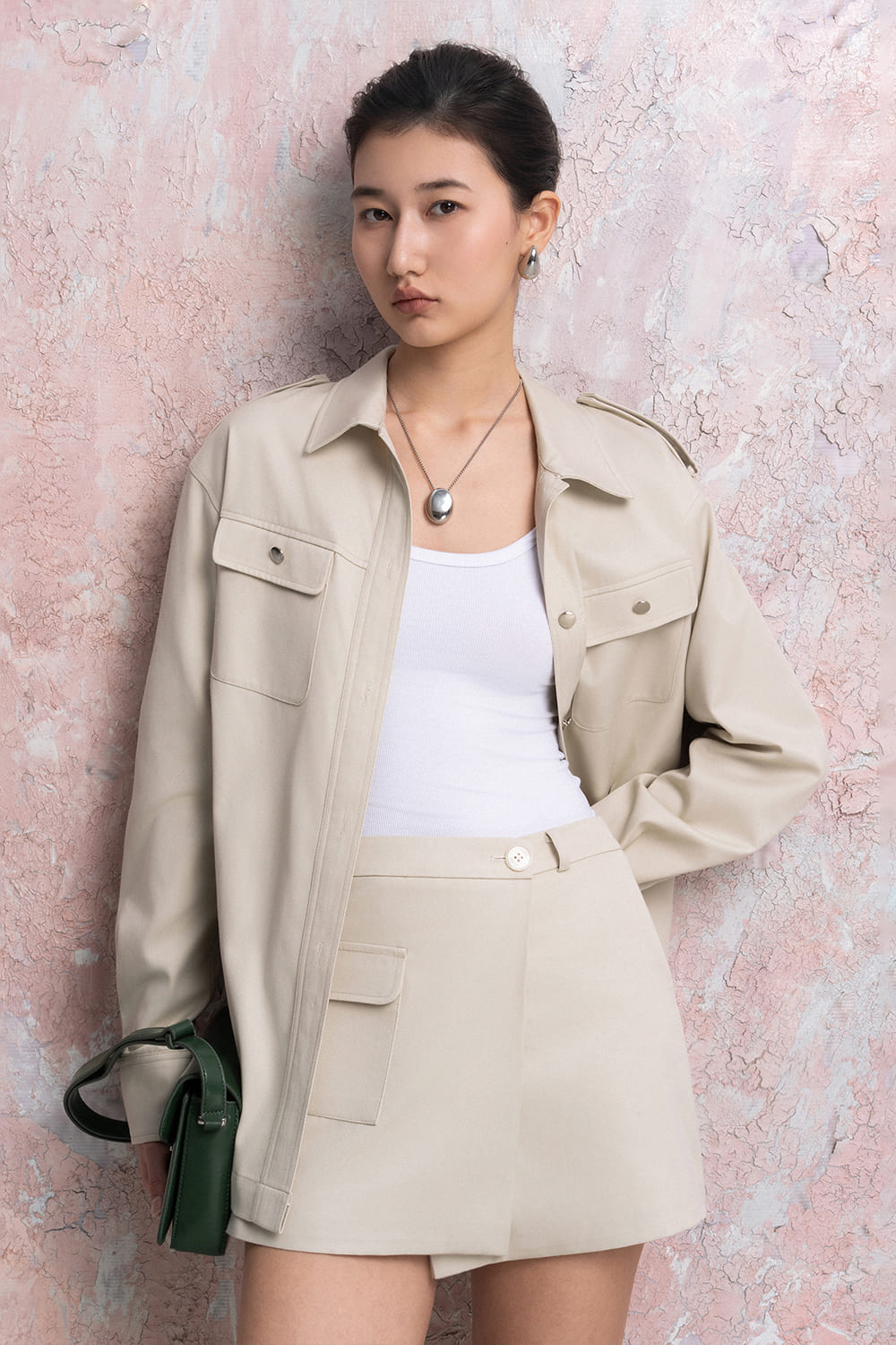 IIlluminate Straight Cuff Sleeved Cotton Twill Jacket