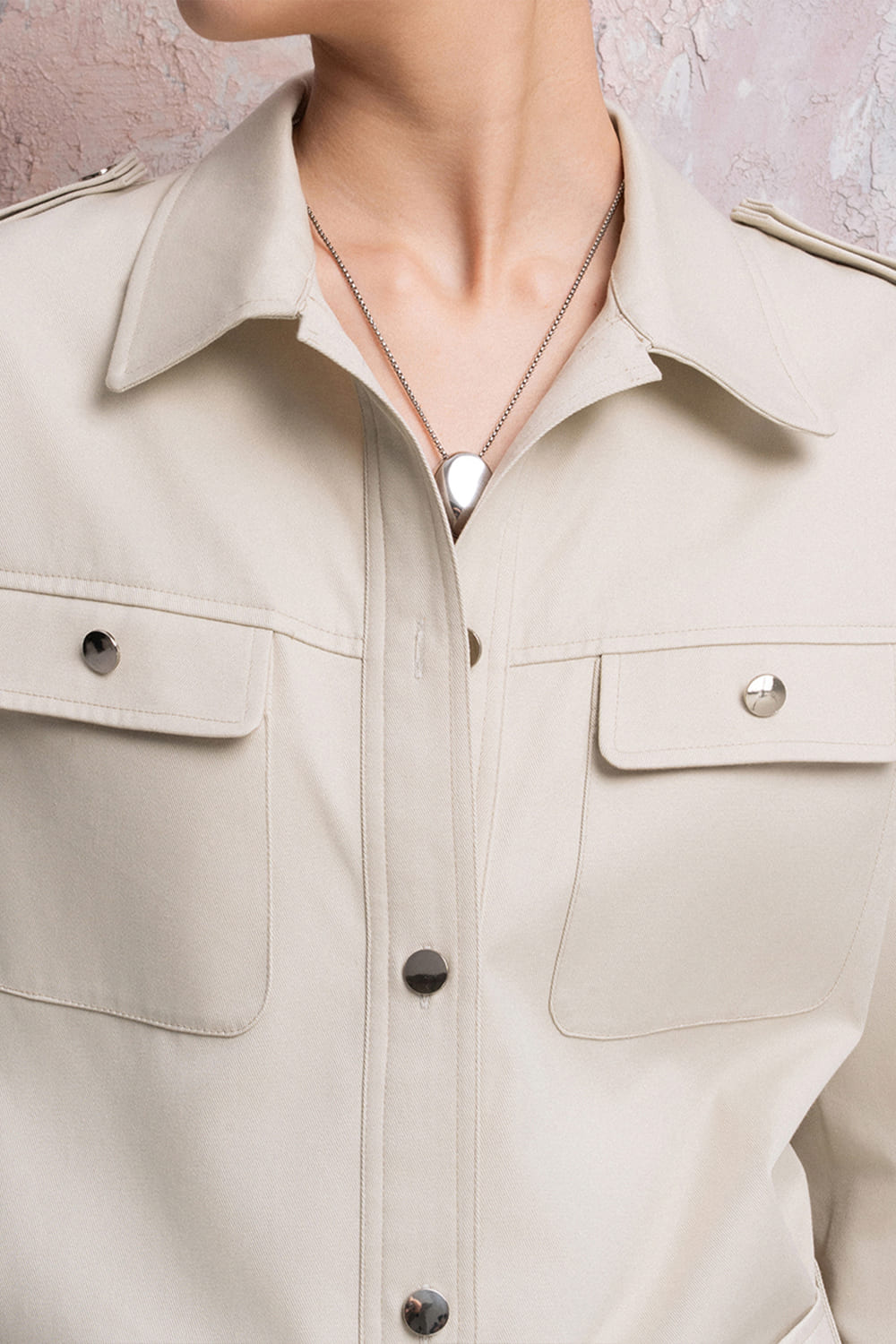 IIlluminate Straight Cuff Sleeved Cotton Twill Jacket