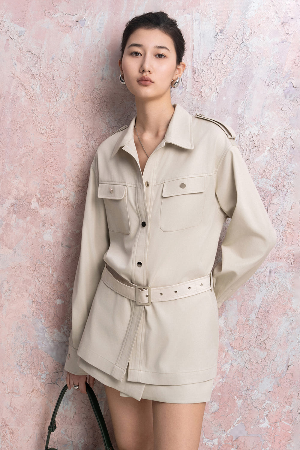 IIlluminate Straight Cuff Sleeved Cotton Twill Jacket