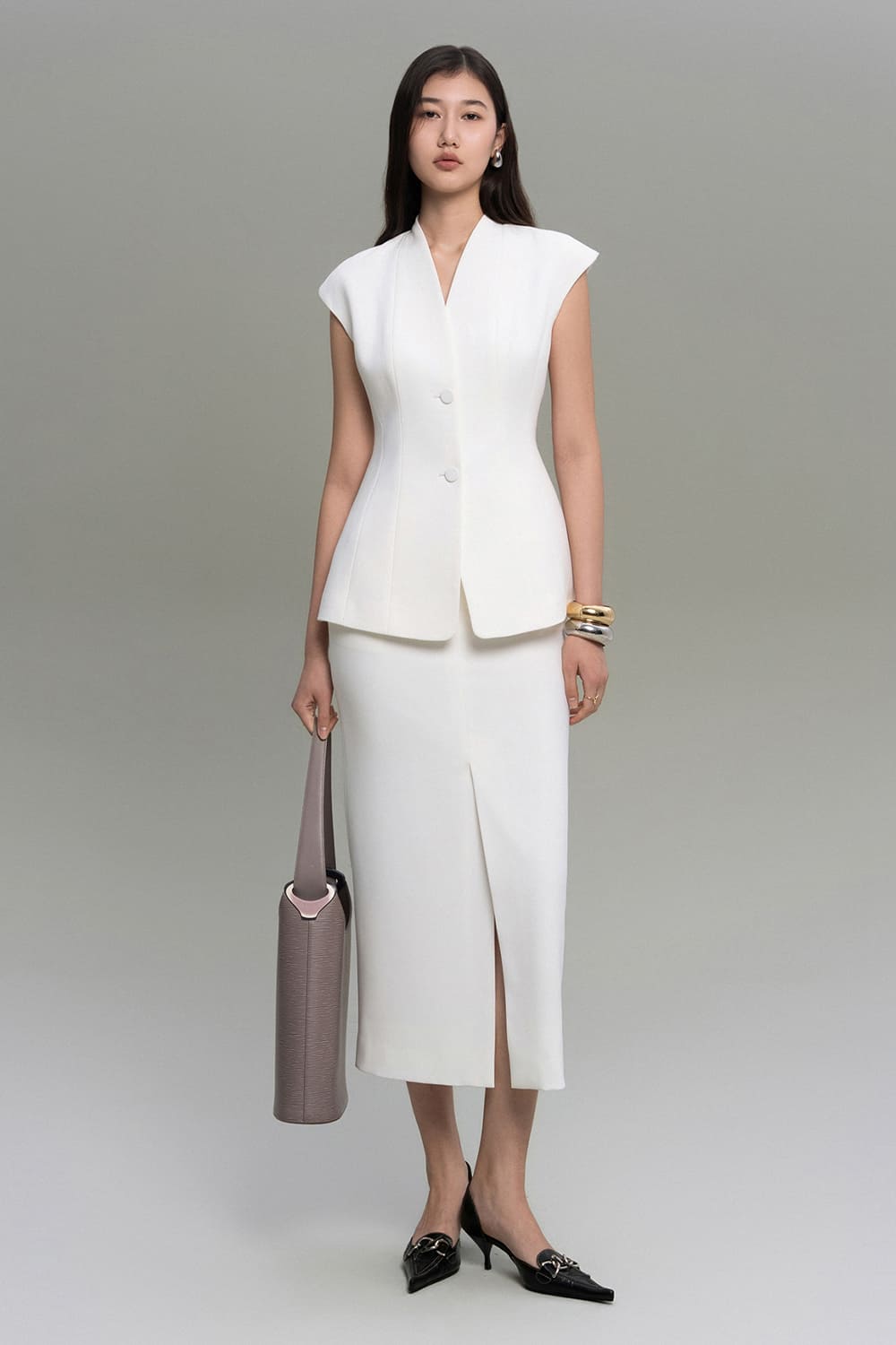 Diane Peplum Cap Sleeved Twill Jacket