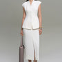 Diane Peplum Cap Sleeved Twill Jacket