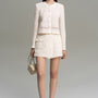 Maeve Cropped Round Neck Cotton Lace Jacket