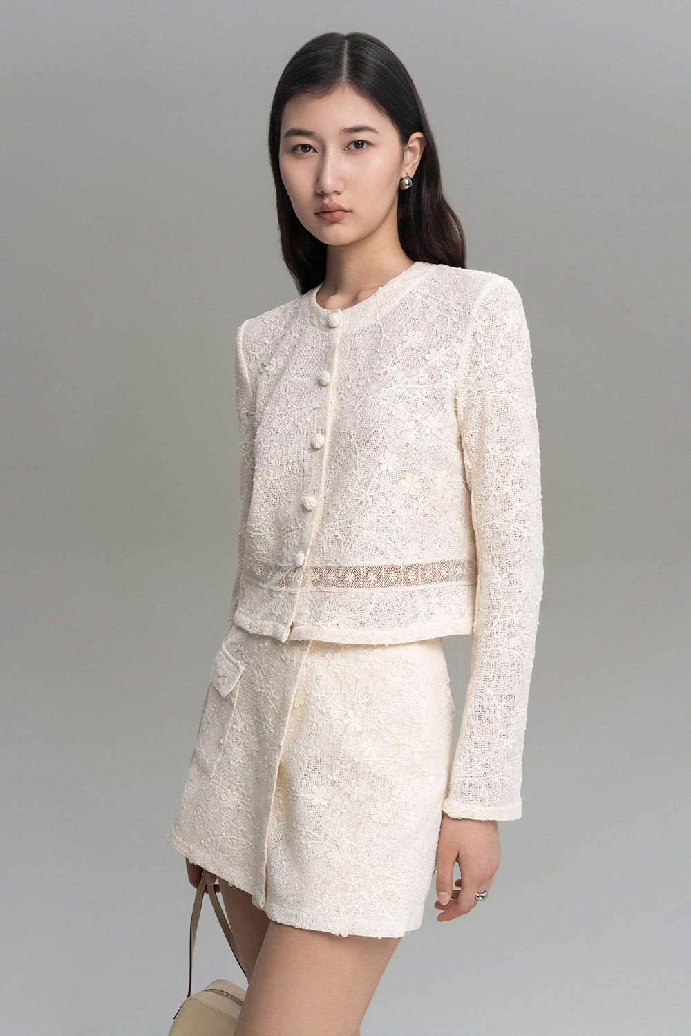 Aya A-line Crossover Cotton Lace Mini Skort