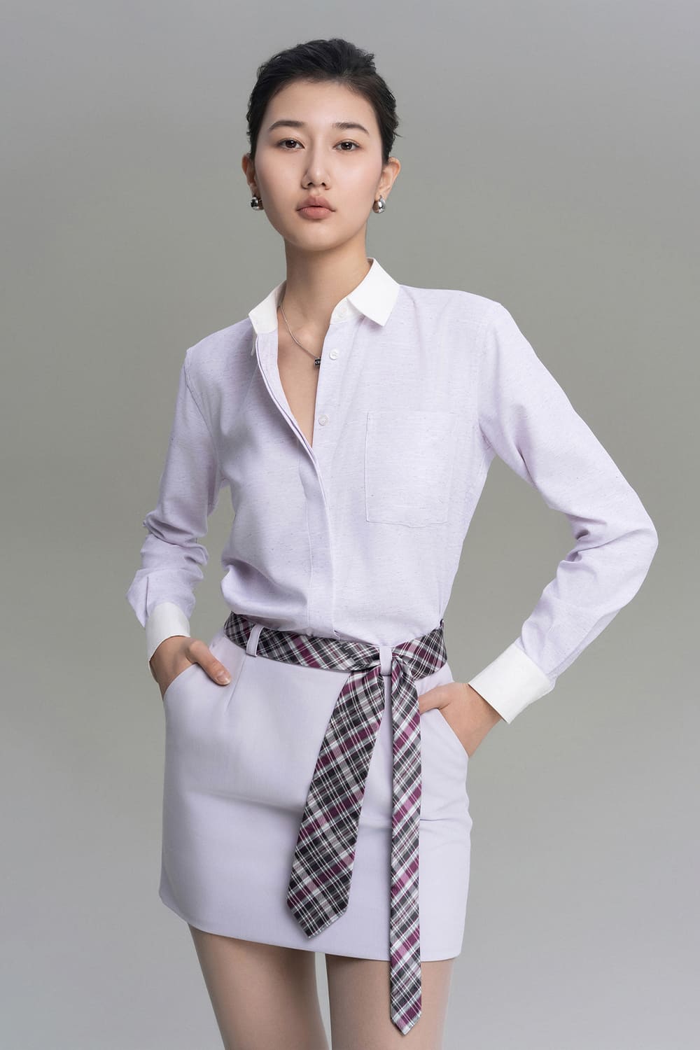 Sie A-line High Waist Twill Mini Skirt