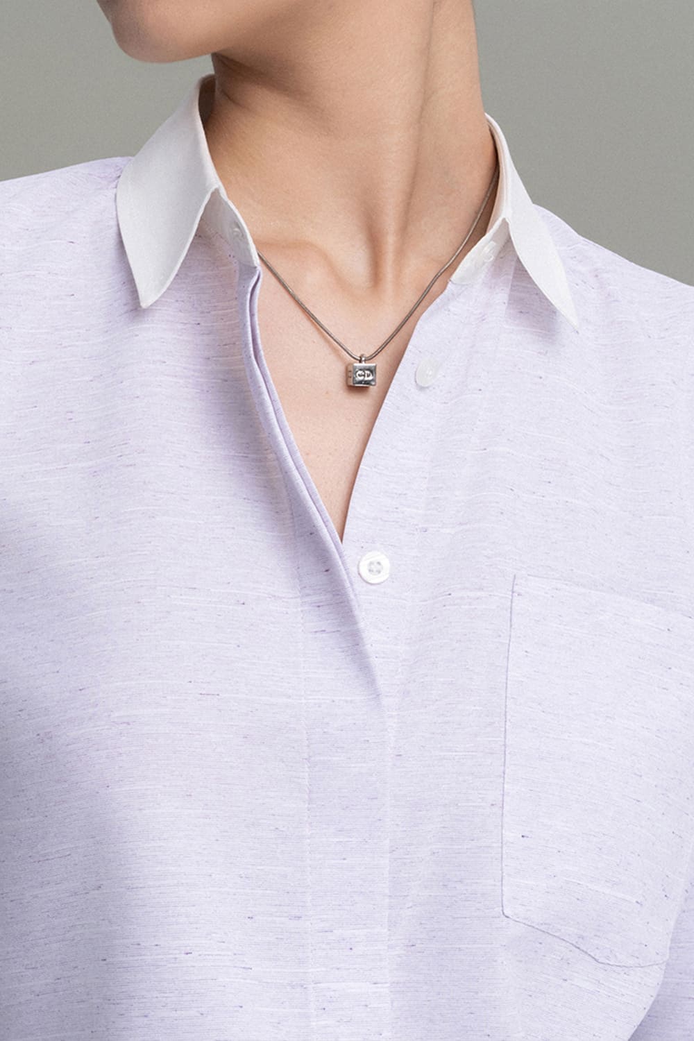 Sie Straight Cuff Sleeved Oyster Shell Shirt