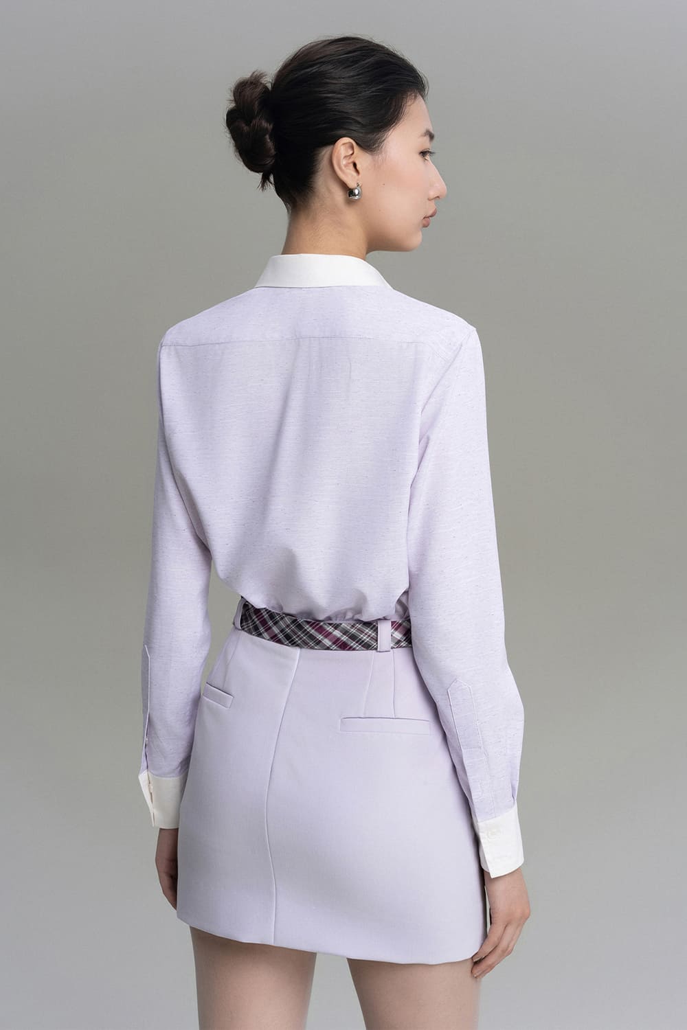 Sie Straight Cuff Sleeved Oyster Shell Shirt