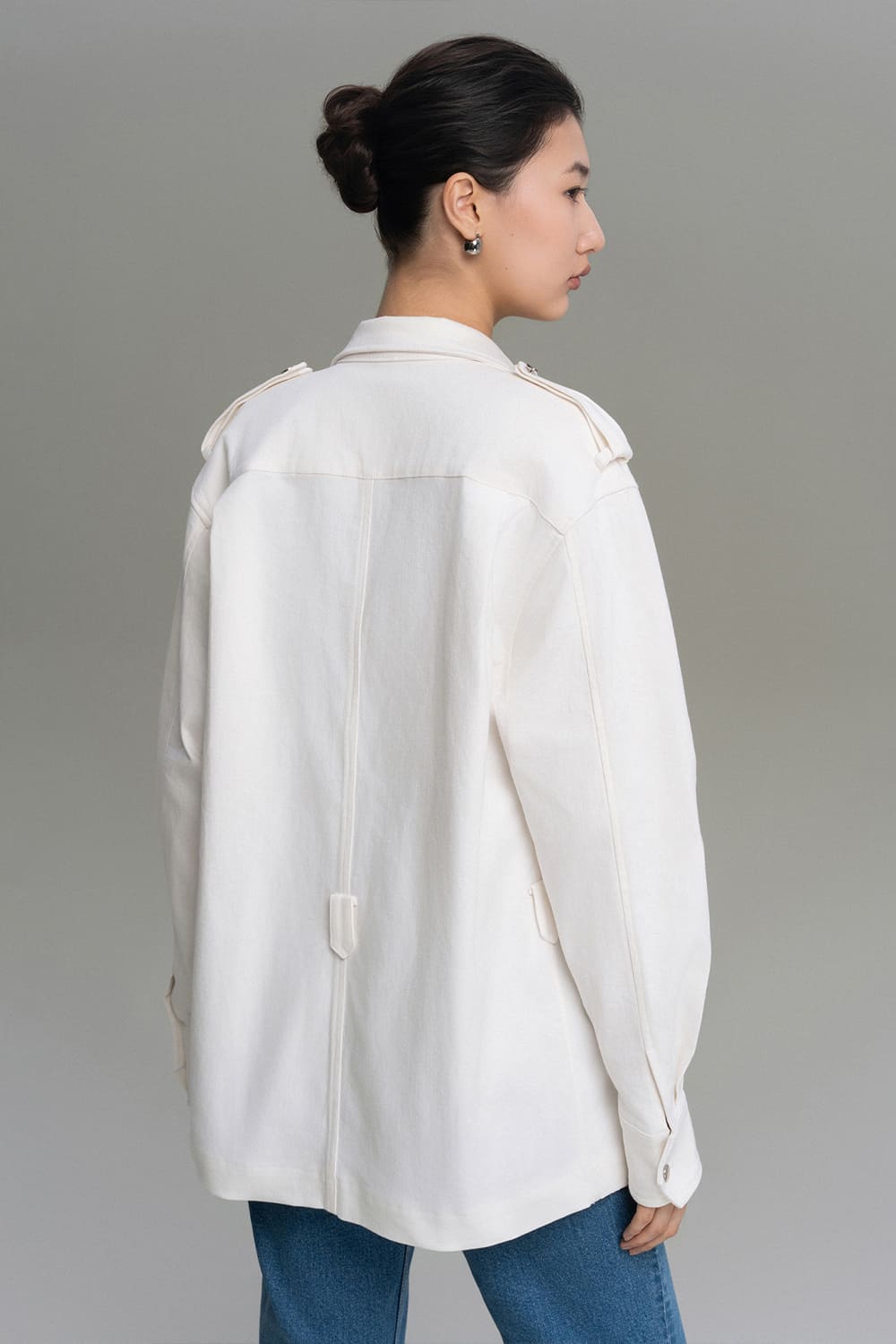 IIlluminate Straight Cuff Sleeved Cotton Twill Jacket