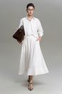 Louis A-line High Waist Bamboo Calf Length Skirt
